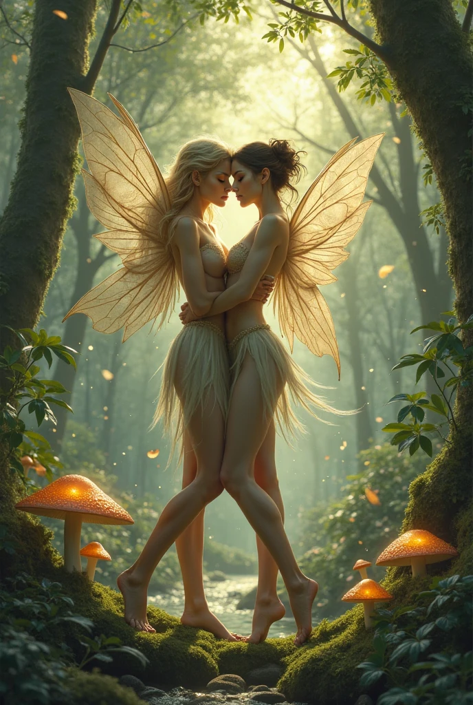 Frolicking by the water in the mountains、Two fairies