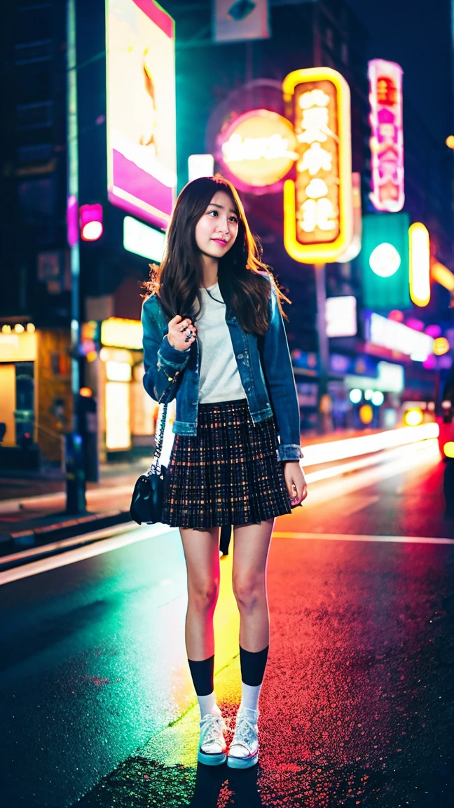 animesque、Inside the city、girl with、Christmas、a miniskirt、