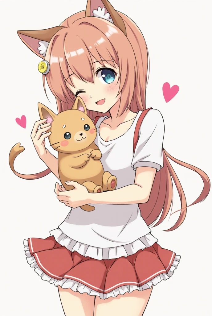 1girl, cuteness overloaded, paw pose, colorfull background