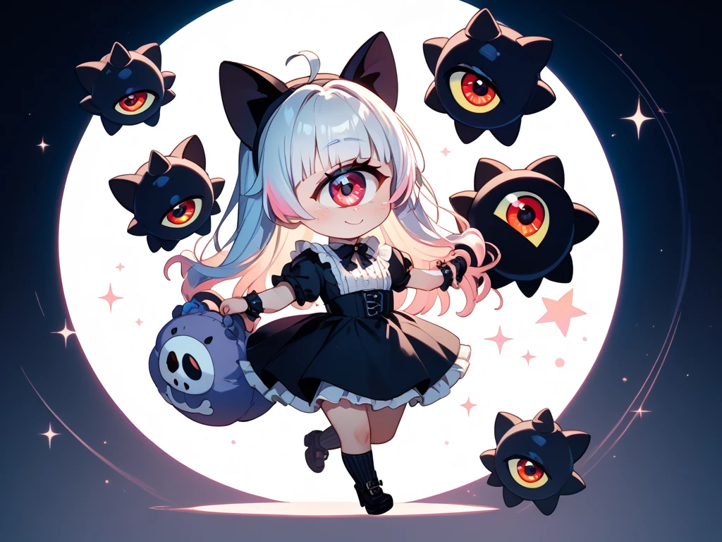 Halloween illustration、Flat design、Mad Design、American Design、Chibi Illustration Skeleton Girl Illustration、