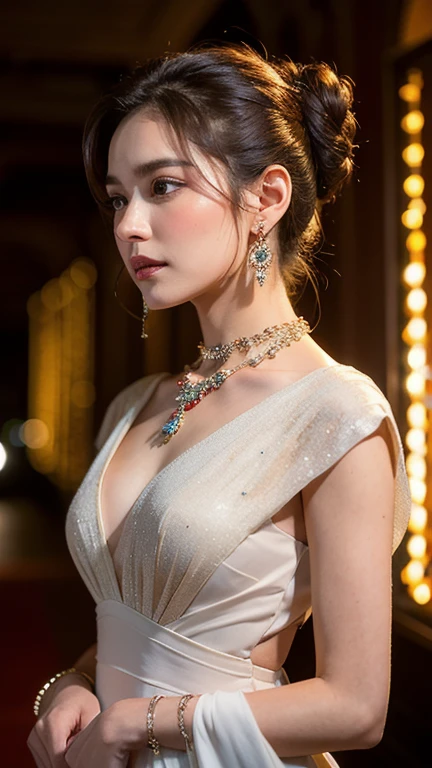Quartz. Louis (luxurious wheels) (Azur Lane), Hair accessories, portrait, Silver dress, Revealing clothes, necklace, Blue nails, city View, night, rain, wet, (maQuartzerpiece:1.4),(beQuartz quality:1.4),realiQuartzic,Fashion Girl,cosmetic,Red lips,Looking at the audience, Solitary,earrings,8K,beQuartz quality, maQuartzerpiece, Purple Eyes,Beautiful light,A supercar in the background,