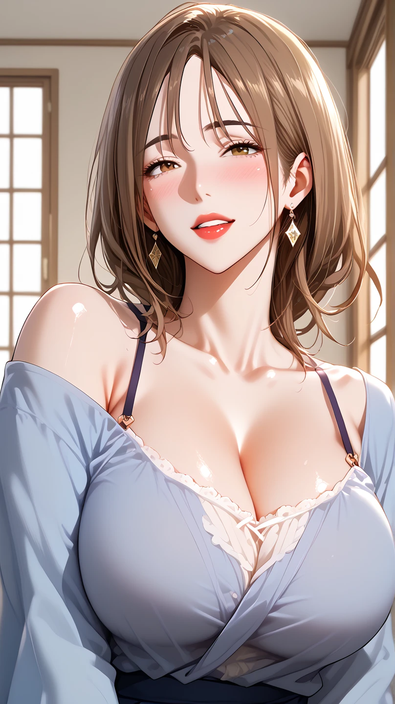 (masterpiece:1.3, Highest quality, Ultra-high resolution, Very detailed), (Realistic, photoRealistic:1.4), Beautiful illustrations, Perfect lighting, Natural light, colorful, Written boundary depth, NFSW,
View your audience, (throw, Close-up shot), 1 Girl, Japanese, high school girl, Perfect Face, Cute and symmetrical face, Shiny skin, Sunburned skin,
(Bob Hair:1.5, Half Up:1.5, Light brown hair), Hair between the eyes, Brown eyes, (Large Breasts, seductive Thighs, Big Ass), Thighs, Total, Sweaty,
Beautiful Hair, Beautiful Face, Beautiful attention to detail, Beautiful clavicle, Beautiful body, Beautiful breasts, 美しいThighs, Beautiful legs, Beautiful fingers,
((Sexy clothes)),
(Beautiful views), (Sexy pose, Dynamic pose,), (Captivating smile,),