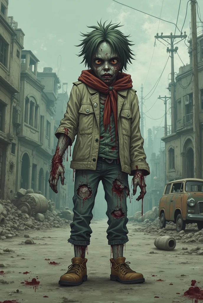 masterpiece, apocalypse, child alone, zombies, firearm, realistic --auto --s2