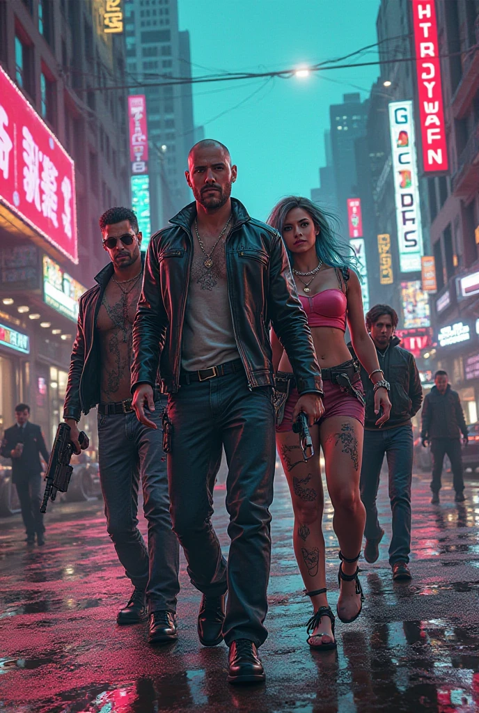 (Masterpiece, Best Quality, high resolution, fondo de pantalla de unidad 32k, Extremely detailed CG:1), (weak illustration on stage:1.0), ((1 young handsome man:1.55 by cyberpunk:1.5 )),(( cyberpunk night city:1.4)), neon signs futuristic cars,dark place rain, ((wet clothes magenta neon lights illuminating the young man perfectly:1.45) . 32k