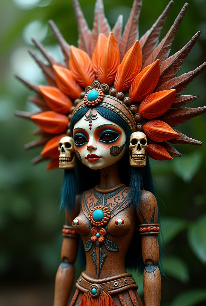 Create an Aztec-inspired catrina