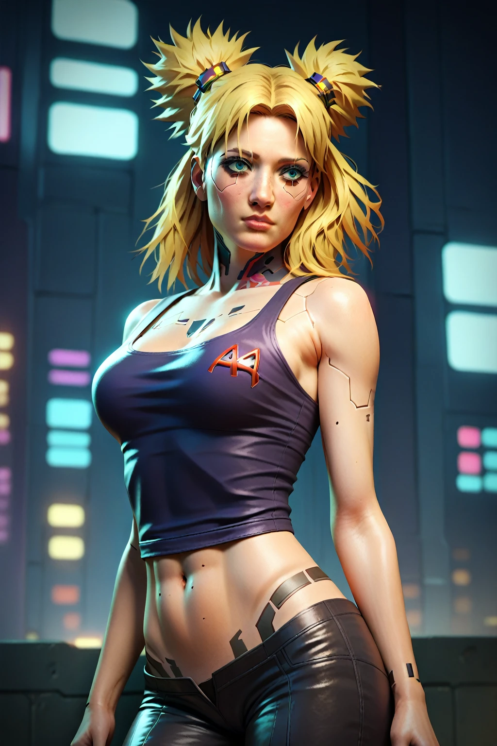 masterpiece, best quality, 1girl, (cyberpunk2077 street), bob hair,(detalized cyberpunk2077 street),((detlized face)),((beautiful face)),((cyberpunk2077 outfit))