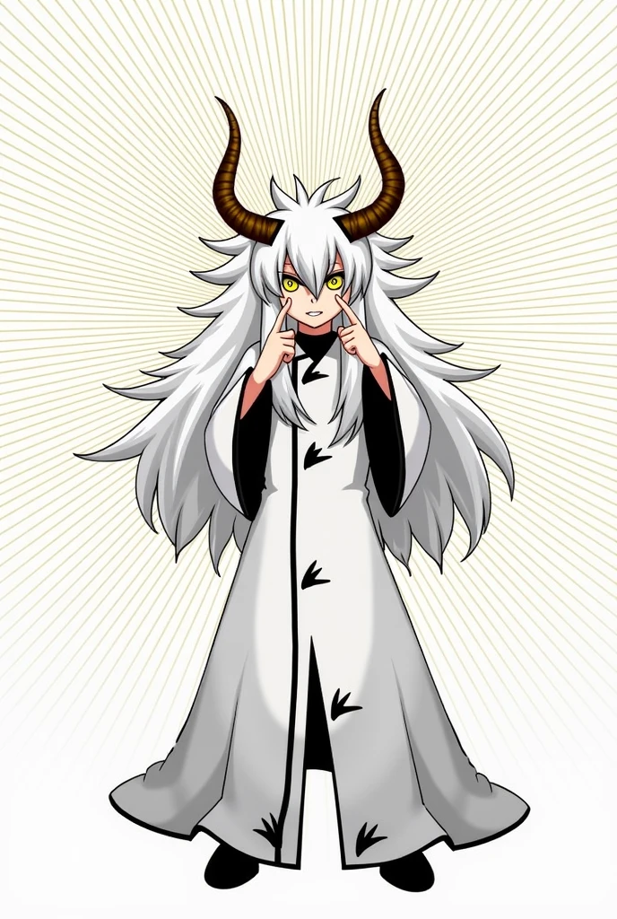 1 Cute girl, front, cosmic appearance, girl with 8 arms, holding a universe in each hand, small breasts, pale skin, long straight white hair, elegant white tunic, light eyes, horns in the shape of cat and VERY WELL DETAILED)