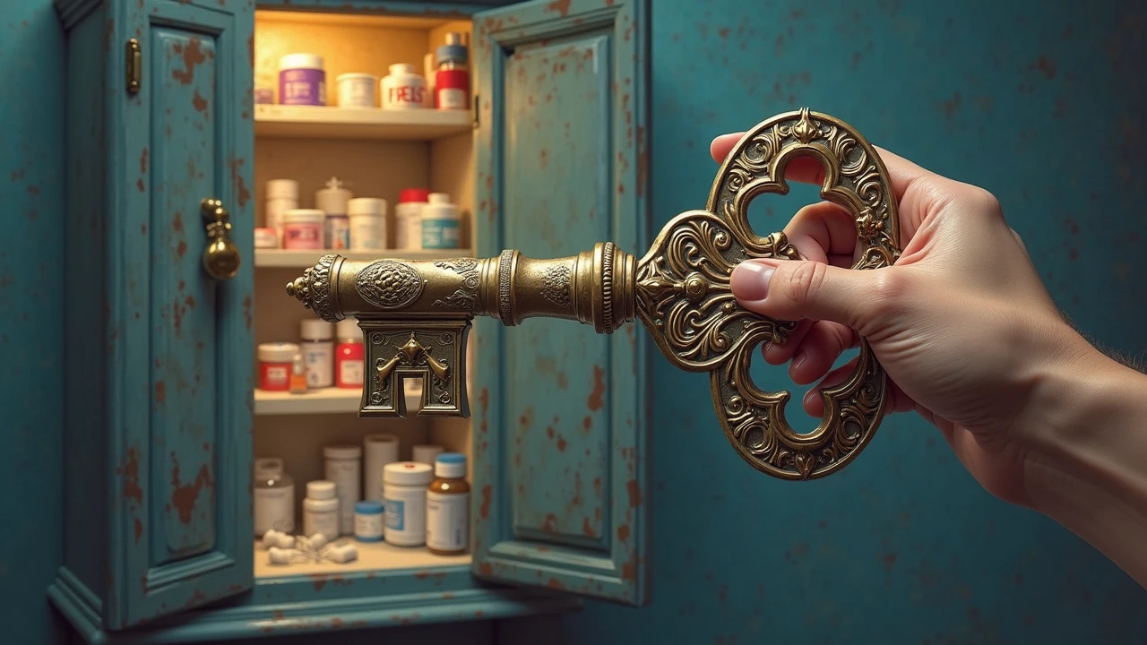 Cutting the box tape on a closed box with small knife. The overall style of the image should be surrealism, with dream-like colors and distorted details. The image should have a 4k resolution and be of the highest quality, capturing every precise detail.
