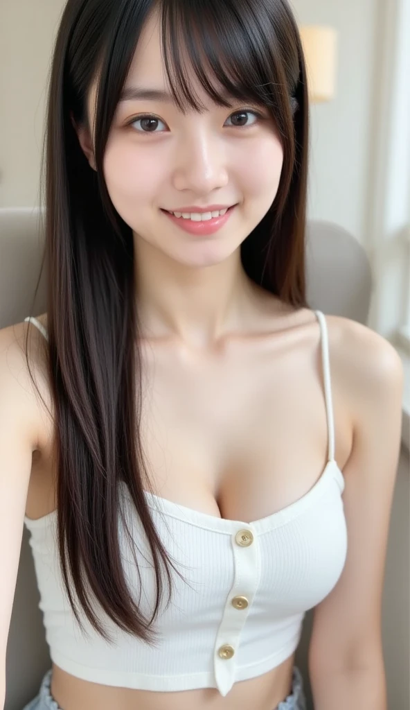 ((Highest quality, 8k, masterpiece: 1.3)), 1 Female, The beauty of slim abs: 1.3, (Hairstyle Casual, Big ample breasts: 1.2), Wet Skin, Ultra-fine face, Detailed eyes, double eyelid, smile, cheongsam,China dress, Exposing cleavage, gigantic breasts: 1.3, cleavage: 1.3, Armpits,Leaning,forward, Black Hair,Tight bare legs, Full body description,White skin,Thighs visible through slits: 1.3,Have a perfect body,Long Hair,Inside the room,ローションでWet Skin