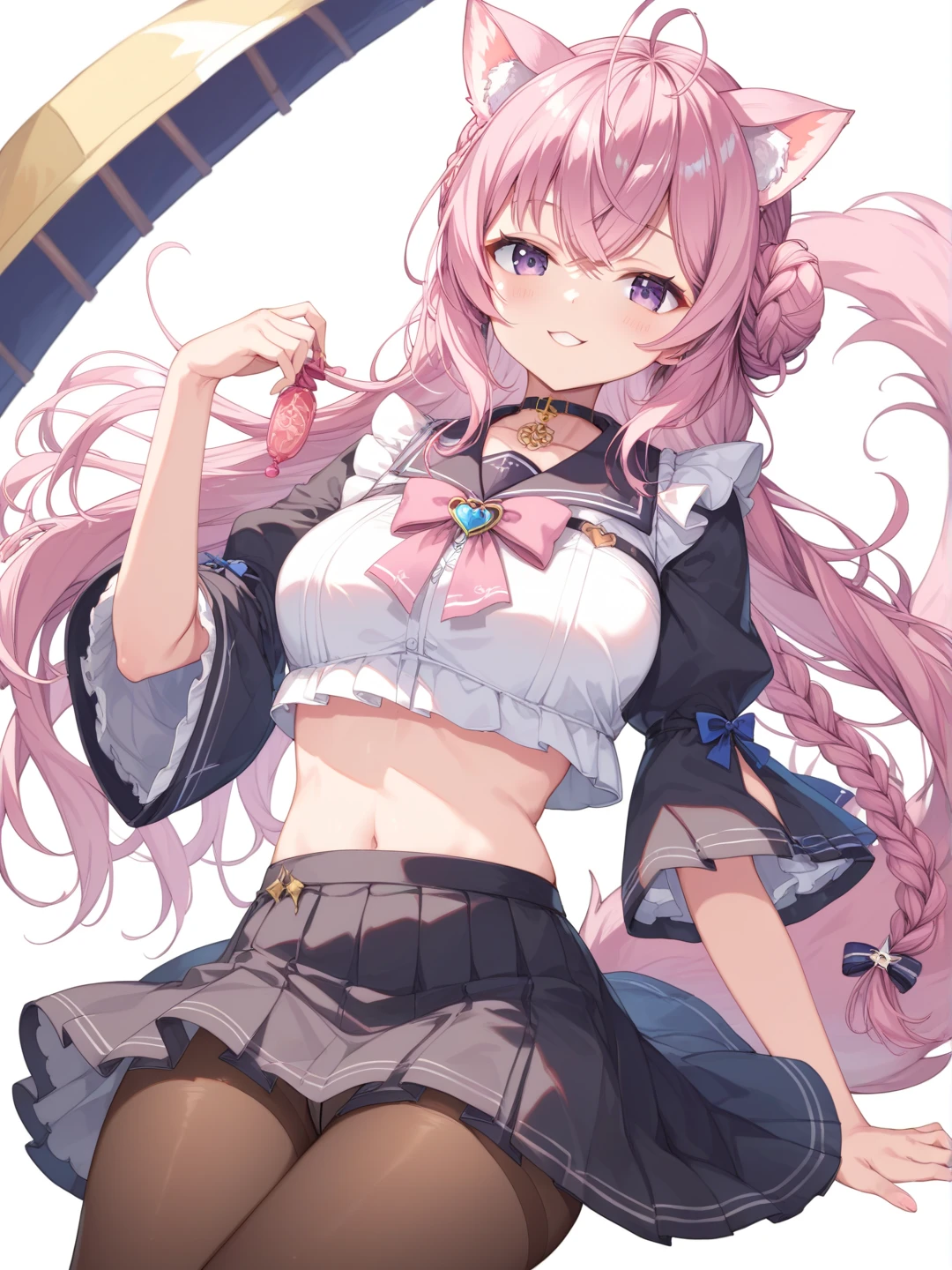mika(blue archive),1girl,solo,halo,pink hair color,huge breasts,looking at viewer,near,standing up,in room