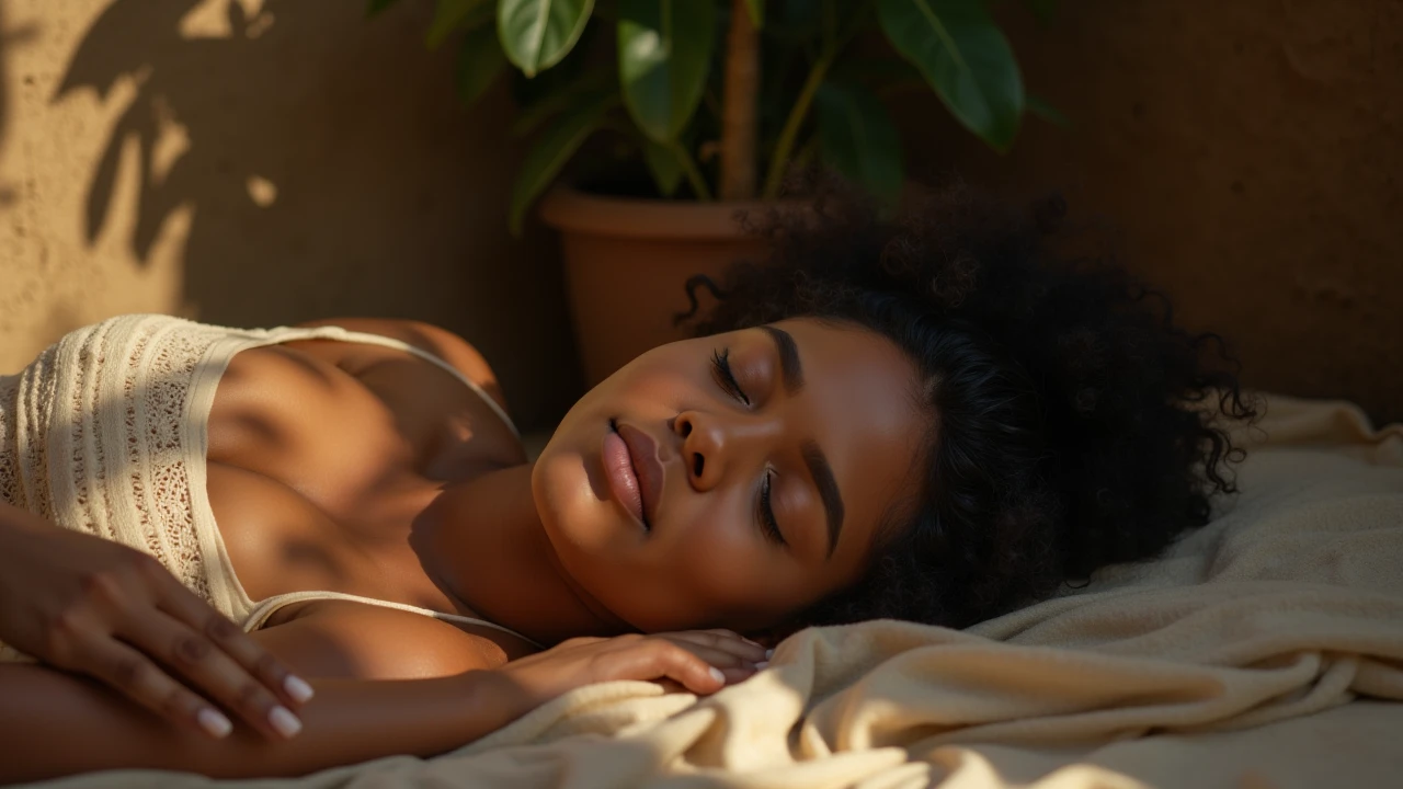 black girl with very big ass and breast just sleep in bed