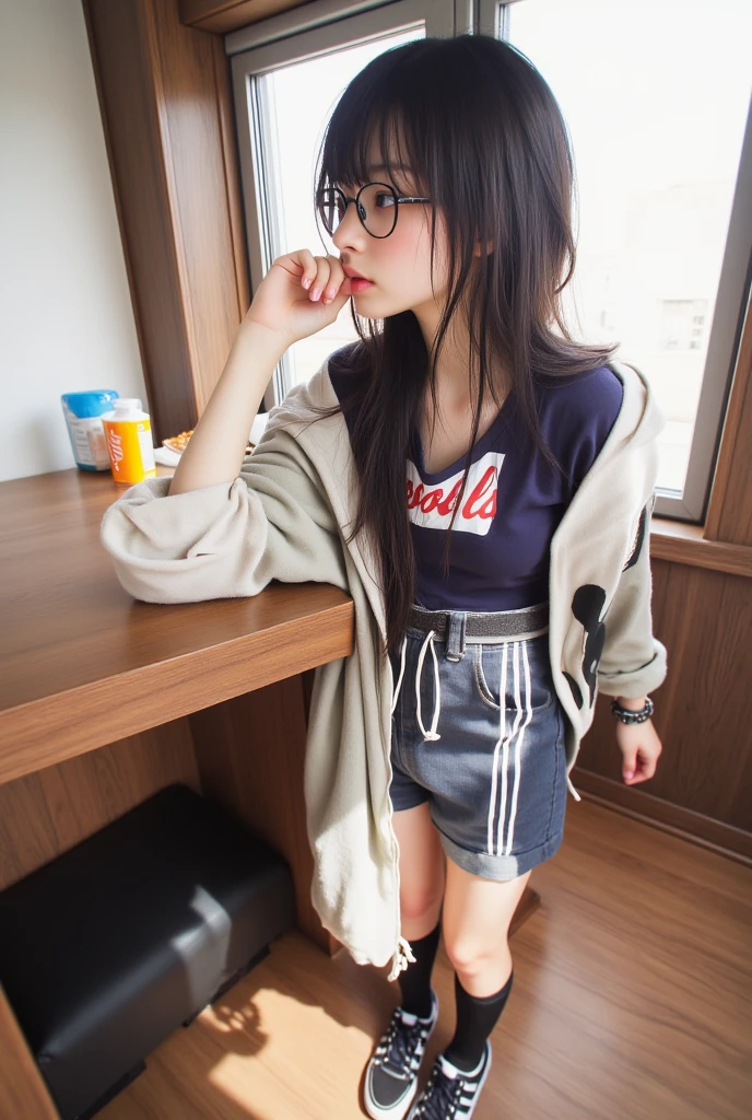 (Top Quality, 8k, 32k, Masterpiece, UHD: 1.2), ((Photo of Japan (cute 10 ye5)), Ponytail hair, full body spats: 1.3, (Defecating pose: 1.6), (Crotch open sitting: 1.5), (From bottom: 1.5), (Close up: 1.4), Small: 1.5, outdoors, wind, shiny skin, blurry background,