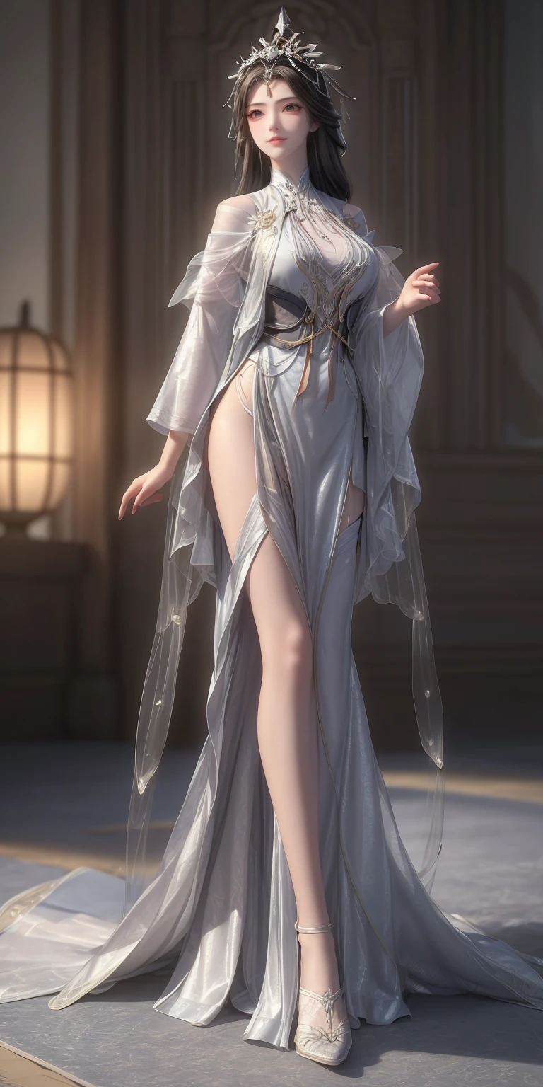 (1 girl:1.3), alone, __whole body__, official art, unified 8k wallpaper, super detailed, Beautiful and beautiful, masterpiece, best quality, raw, super detailed photos, best quality, ultra high resolution, photorealism, Sunlight, whole body肖像, amazing beauty, delicate face, vibrant eyes, (from the front), Detailed face, Gorgeous, highly refined skin, Realistic skin details, Visible pores, sharp focus, volumetric fog, 8K Ultra HD, SLR camera, high quality, film grain, White skin, photorealism, black hair, long hair, Chest, open eyes, Slit sleeves, skinny, transparent, pink, ((nude:1.4)), pink, jewelry, Gold fittings, Gorgeous配饰, complicated, sexy eyes,delicate lips, long hair, medium Chest, Sexy long legs,Nice shoes,gray background, close your lips, petal, peach blossom, pink, standing posture, (wet:1.4), ((Raise your hand,put it behind your head)),((whole body正面照:1.3)),((Body facing camera:1.3)),((正面whole body照:1.3)),Keep your eyes on the camera