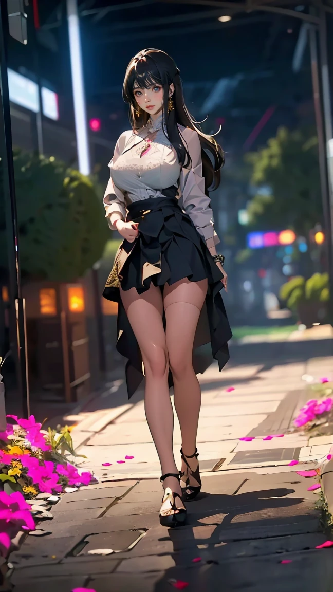 Mature and beautiful,Wealthy aristocratic families,flustered, full blush, view the viewer,Ultra-detailed CG,Exquisite facial features,Clear facial expressions,Detailed digital anime art,Digital anime art,High quality anime art style, (Masterpiece), Best quality, Perfect face, ((1girll)), Mature woman, Leaning forward, ((Very long gray hair)), High ponytail, extremely giant breasts, Hanging breasts, cleavage, Narrow waist, ((Mini school uniform, ribbon:1.2)), Wearing glasses, ((Superskirt:1.5)), choker necklace, Very small shirt, Transparent shirt, ((Pink skirt:1.2)), ((The skirt was blown away)), ((Mini tight skirt: 1.5)), ((full body:1.5)), High heels, Garters, ((Lace stockings:1.2)), ((Long and slender legs)), Beautiful legs,Erotic,Seductive pose, ((show underwear, Show panties:1.2)),accidental exposure, Expose breasts,((standing:1.2)), (Open legs:1.2), ((low angle shot))