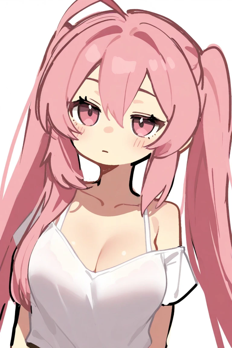 masterpiece,best quality,cube_hair_ornament, upper_body, simple_background, 1girl, sidelocks, looking_at_viewer, gotoh_hitori, open_mouth, white_background, solo, pink_jacket, bocchi_the_rock!, hair_ornament, sweatdrop, jacket, shadow, one_side_up