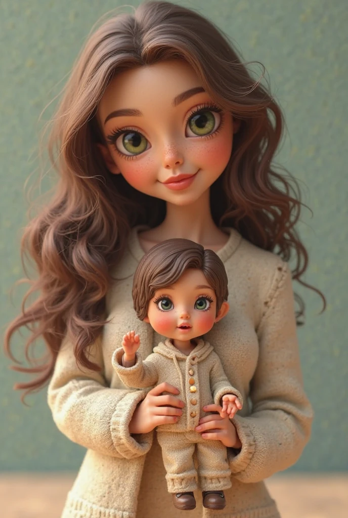 （super model，es la cara perfecta，hiperrealista：1.2），fotorrealista，muy detallado，lightning，fondo detallado，sonrisa ligera，happiness，8K，la mejor calidad，obra maestra，Of the highest quality，（es la cara perfecta），（alto detalle），dynamic poses，piel grasa，pale skin，mirando al espectador，The tall mother held her little son in her arms，Los dos se tomaron una foto grupal.，The mother is 24 years old.，the son is 6 years old