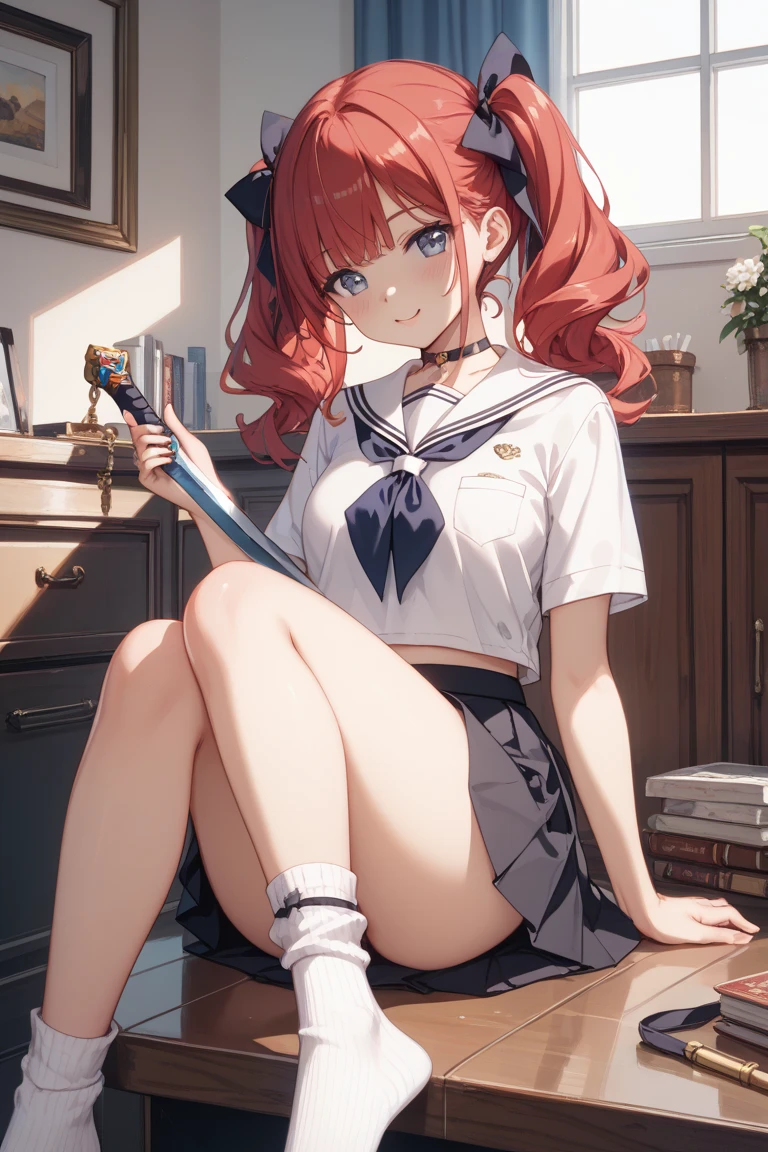 (( Highest quality, High resolution, Hmph, Pixel Perfect, 4K, Hmph, Hmph))),girl1 person, single, alone, Beautiful woman、whole bodyが見えました、 ((Mid-wave hair, bangs, Redhead、Yellow headband、)), ((Brown eyes, Beautiful eyelashes, Realistic eyes)), ((Detailed face, blush:1.2)), ((Smooth texture:0.75, Realistic texture:0.65, Realistic:1.1, Anime CG Style)),Troubled face、 でwhole body汗まみれ)))), Perfect body,Sailor suit、mini skirt、White high knee socks、From below撮影、8k,(masterpiece:1.4)(Highest quality:1.4),(Highest quality), 1 person, Focus Only,(Shiny skin), whole body, Squat, ((Open your thighs wide to the left and right)), ((観客にあなたのShow me your ??????ください)), ((Place your arms behind your head)), Soft lighting, masterpiece, (masterpiece, Highest quality;1.3), Very detailedなCG, Very detailed, girl1 person, alone, smile, Looking at the audience, Stylish angle, , sv1, From below, ?????? Focus,, , 地面にSquat, Open your legs wide from side to side, Place your arms behind your head, Underarm, Gazing at the audience, To the audience:, Spread your legs wide open and face the viewer., Photographed from the front, Camera position is low,Small Head、??????? Gestures, Midnight、Dim lighting、Highest quality, High resolution, unity 8k wallpaper, (shape:0.8), (Beautiful details:1.6), 非常にDetailed face, Perfect Sentence, Very detailedなCG, (Perfect hands, Perfect ???????),((Spread your legs:1.3))(((White and sky blue horizontal striped cotton panties))),Looking down angle.、Camel Toe,(Detailed Hair), (masterpiece), (Highest quality), (Very detailed), Focus your eyes, Detailed face, Perfect ???????, , (Intricate details),girl, (((Spread your legs座る))),whole body,Great hands,Detailed five fingers,Attention to detail in costumes, Please sit down,On the bed,(((Two-handed ???????? gesture))), (((細部までこだわったCamel Toe))),(((smile)))、Show me your ??????、Very large breasts、Sit on the bed、?????? erection,whole body写真、Focus on the ??????、Exposing thighs、((Raise your knees and spread your legs))、Focus on the ??????、Show your crotch、White tights、The background is the locker room、Brown Loafers