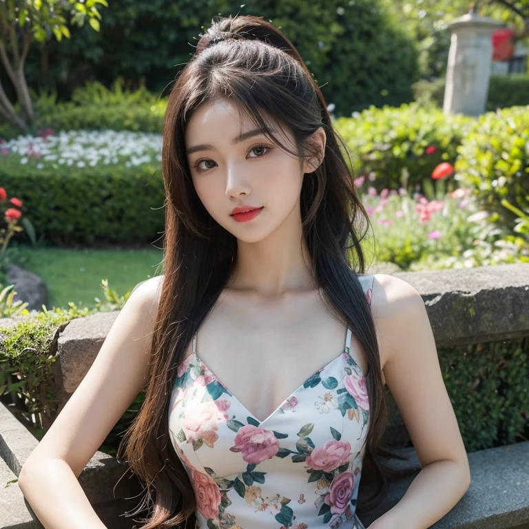 ((Realistic lighting、highest quality、8k、masterpiece:1.3))、Clear focus:1.2、Browsing Caution:1.2,（naked:1.2）、((Realistic)) , ((Real Light、highest quality))、Model Body Type:1.4、(Dark brown hair、 outside:1.2)、Dark brown eyes、Hair length、tropical rain forest、(24-years-old:1.3)、Ultra detailed face、Detailed eyes、double eyelid、necklace、bracelet、Hair on one eye、High heels、Brush your hair up with both hands、Large Breasts、Cleavage