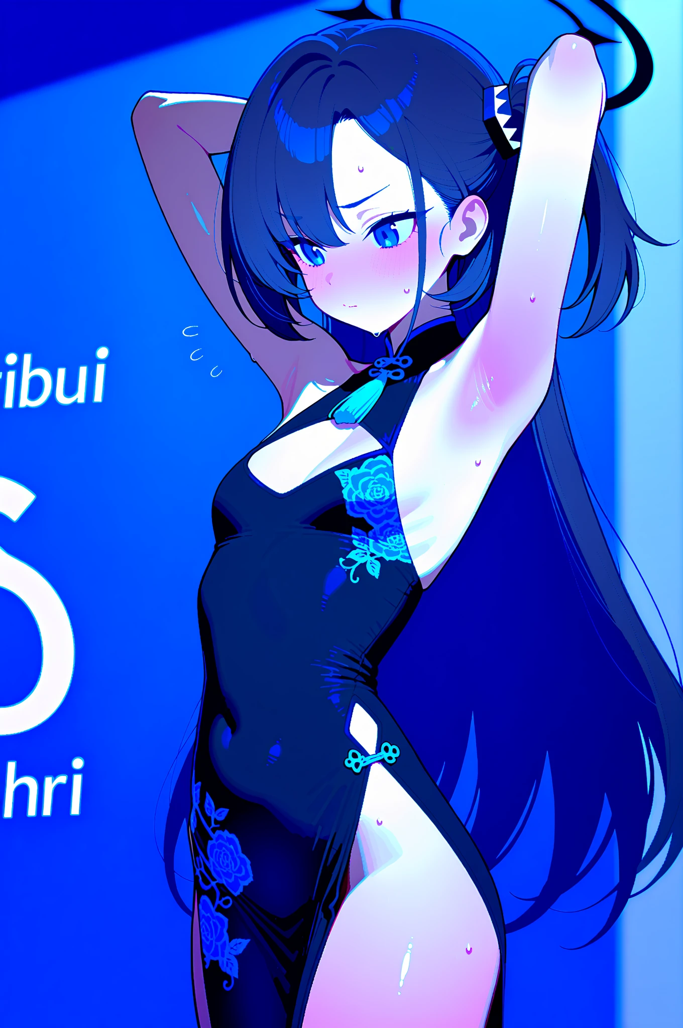 Nasty anime girl playfully small breast big ass bikini