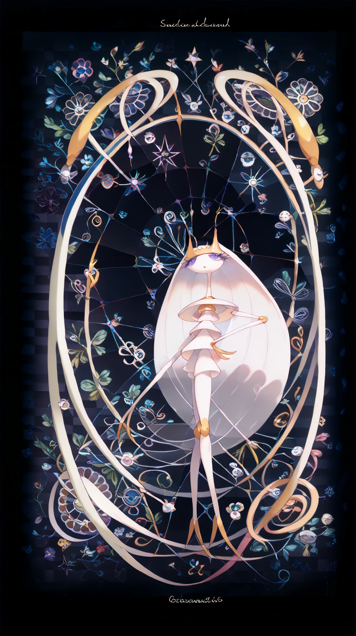 beatiful face, feet,best quality,tonemapping, sharp focus, hyper detailed,(pheromosa),best quality,beautiful,pokemon,(2 fingers),(Clear eyes),solo,detaileds,8K,(slender:1.3),wallpaper,jumping kick,{Colorful flowers on black background), (pheromosa:1.0), intricate digital painting, highly intricate and colorful, dark but detailed digital art, Highly detailed symmetry, detailed digital artwork, Symmetrical intricate details, plethora of colors,colorful intricate masterpiece,(Sticker style:1.5),(Geometric pattern background:1.5),frontage、Sticker style,((over view)),(portrait),