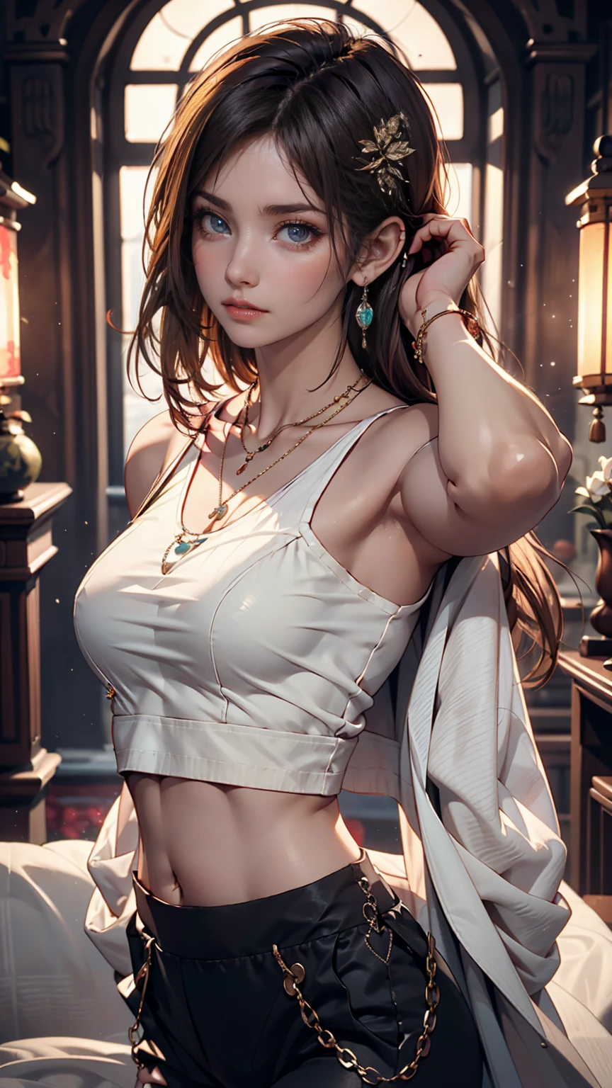 A slight blush,smile,Detailed pupil,Cowboy Shot, , ( ,), View your viewers,Beautiful woman,(Skin Dentition:1.2), Glowing Skin, Highest quality, Ultra-high resolution, (Realistic:1.4),