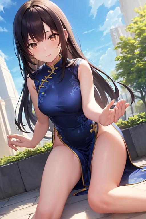 1girl. Japanese petit. Smile. (masterpiece). (best quality). (insanely detailed). Nude. nsfw. Slit Pussy. Close up Mons pubis. Flat chest. Upright standing posture. from below.