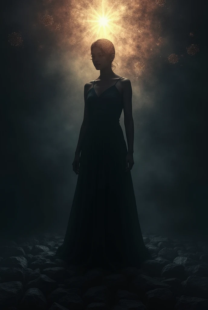 pastel colors, like beige, yellow, white, pink, and light blue, shadow wich black dress and its background will be dark.