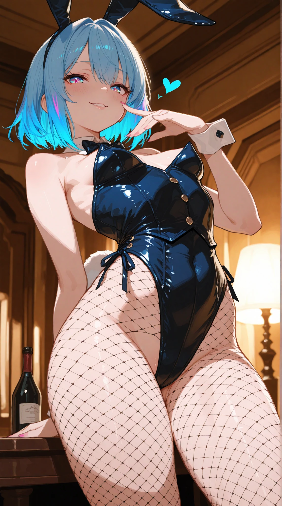 Rem from Re:Zero、light blue hair、short hair、table top、High resolution、many girls multiple girls、large crowd、lots of cute girls、big and full breasts、naughty body、See-through、throw、、whole body、Are standing、Look up at me、confused face、blush、embarrassing、Excited、white breath、black pantyhose、female shape'Private parts are clearly visible、I can see your nipples、BAR、bar counter、Many people々々々々、in the crowd、bare chest、show your chest、Upper grade、A lot of milk comes out from the nipples、Breast milk gushes from the nipple、Bunny girl、gossiper、rabbit ears、Leotard figure、Bangs that cover one eye、pink hairpin、sit on the bed、black high heels、open your legs、open thighs、emphasize the chest、chest to chest、night viewが見える部屋、night view、Cloth digs into genitals