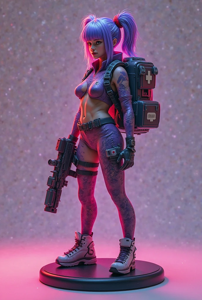 Naked with guns in her hands