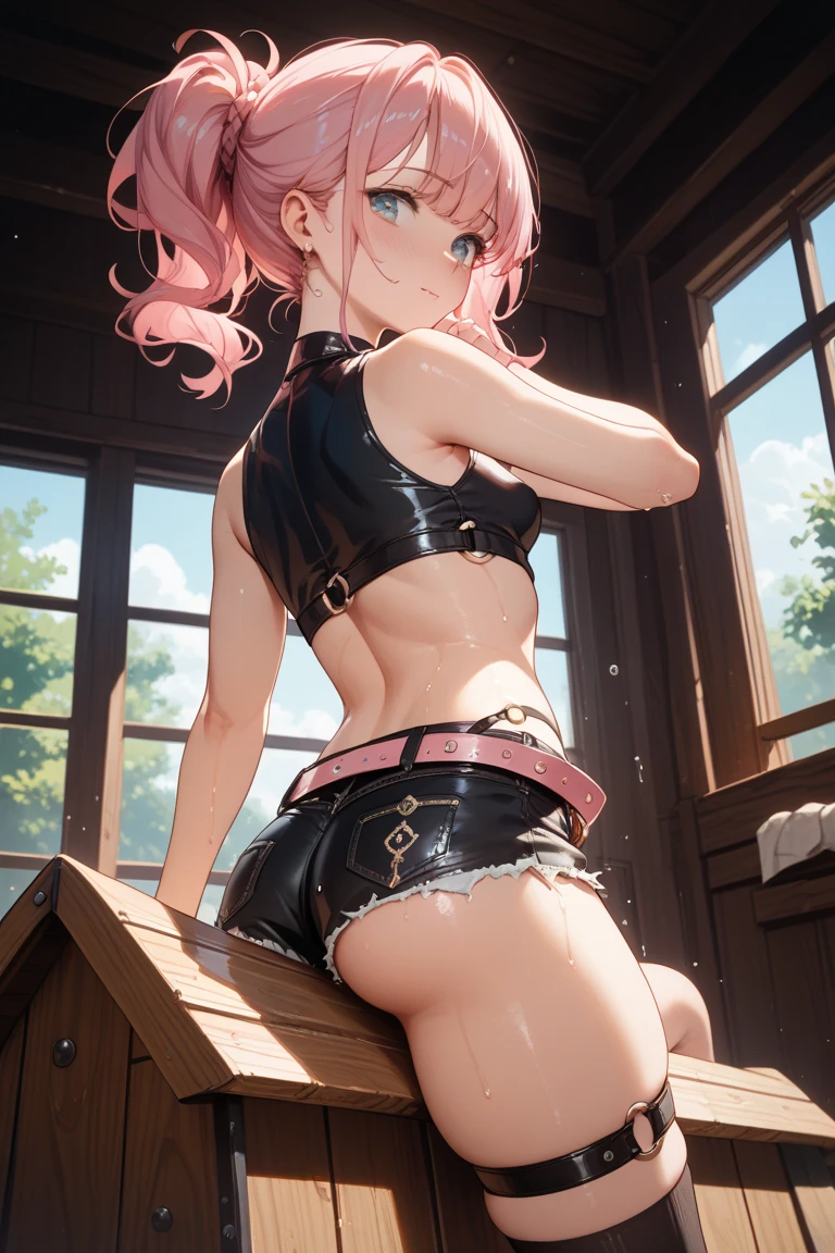 dk_astolfo, 1 boy, NSFW, bathroom, school outfit, dick, flat chest, 1 person