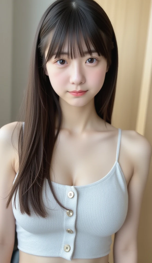 Highest quality, high resolution, 8K, Close-up of face, one woman, Japanese, 20 years old, beautiful, pretty face, well-proportioned face, cute face, natural and refreshing smile
