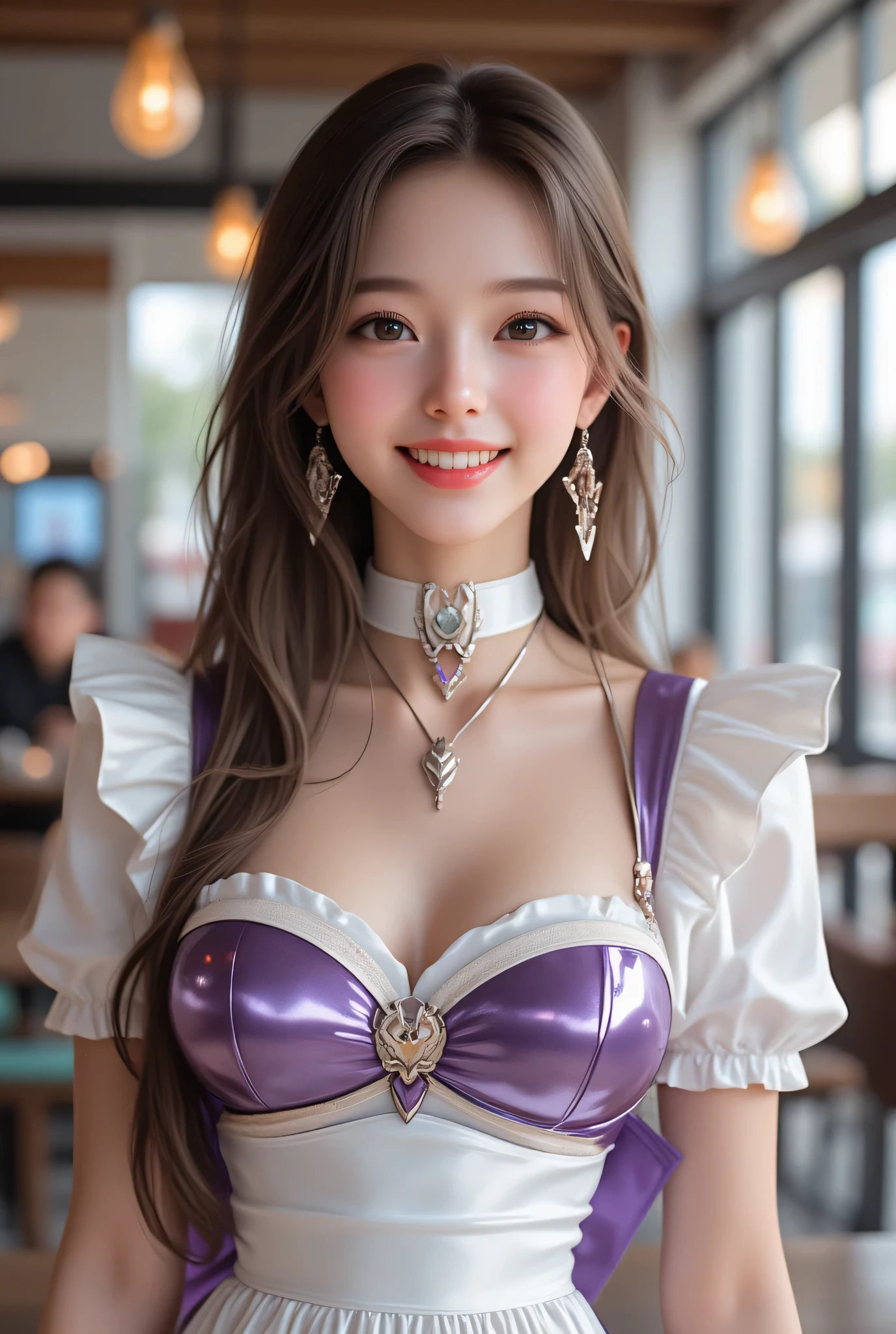 (((During )))、(Pink and gold and black lolita costume)，gorgeous costumes，Smile full of happiness、panting、Squat down with your  open、During 、Angle from below