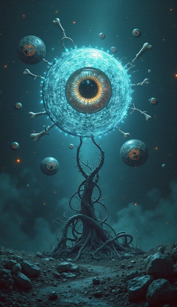 beautiful award-winning studio photograph of an eye opening with detailed alien brain inside surrounded by many glowing liquids, intricate, sci-fi, art by karol bak and stanley lau