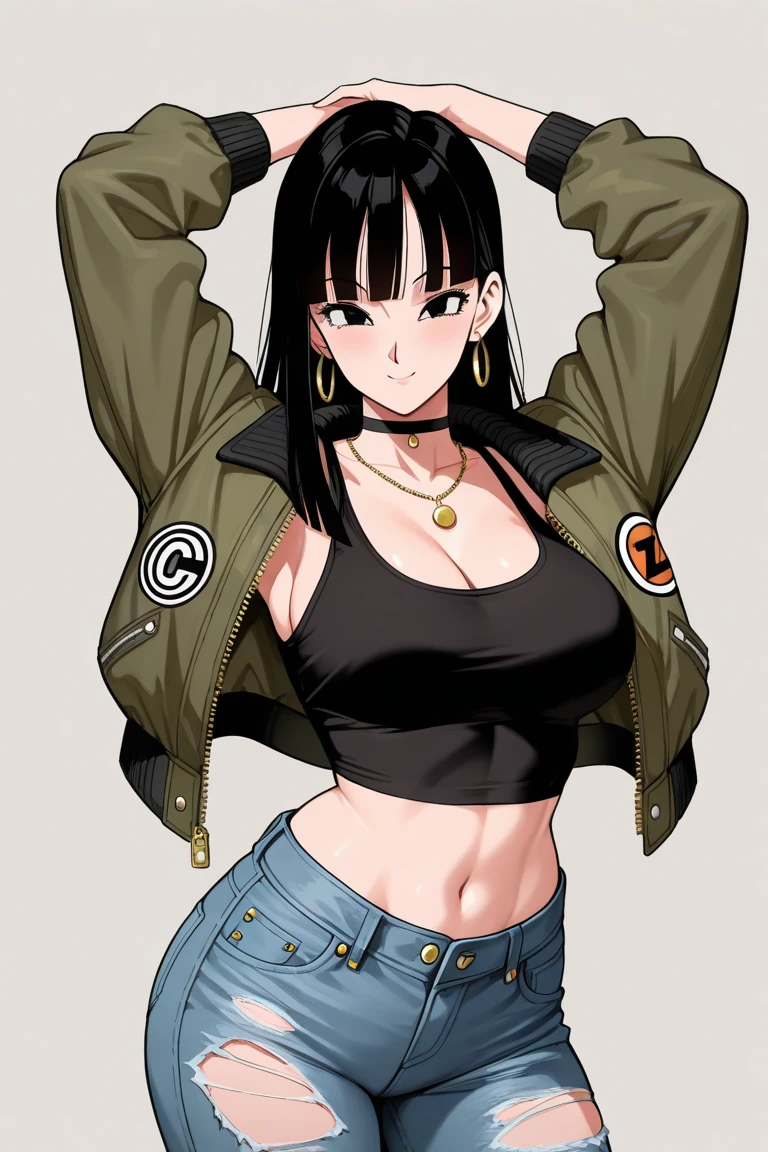 (masterpiece, best quality:1.3), 1girl, momo yaoyorozu, upper body, peace sign, red nails, black eyes, black hair, high ponytail, medium hair, ponytail, wide ponytail, looking at viewer, solo, (embarrassed:1.2), (blush:1.2), raised eyebrows, large breasts, cleavage, (skindentation:1.1), standing, earrings, outdoors, palm tree, sand, beach, (detailed, highres:1.2) <lora:Momo.Yaoyorozu:0.8> <lora:Function_Better.Hands:1> <lora:Style_Kouhei.Horikoshi_(My.Hero.Academia):0.2> horikoshi kouhei, boku no hero academia, <lora:Outfit_Marnie.Costume:0.6> dress, pink dress, jacket, black jacket, open jacket, black choker, <lora:Concept_Bursting.Breasts:0.8>