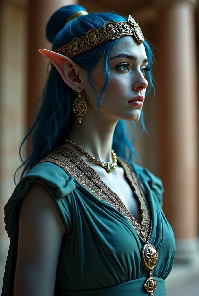 (best quality,4k,8k,highres,masterpiece:1.2),ultra-detailed,(realistic,photorealistic,photo-realistic:1.37),girl with dragon horns and scales on her face, vibrant blue hair, fantastic illustrations, ethereal beauty, mystical atmosphere, enchanting fantasy world, intricate dragon scales, mesmerizing eyes, delicate facial features, flowing hair, intricate braids, piercing gaze, otherworldly presence, magical scenery, magical glow, subtle shadows, mythical creature, whimsical elements, delicate and intricate details, vivid colors, dreamlike ambiance, delicate porcelain skin, enchanting expression, flowing dress, mystical horns, majestic dragon, ornate headpiece, fantastical landscapes, soft lighting, ethereal glow.
