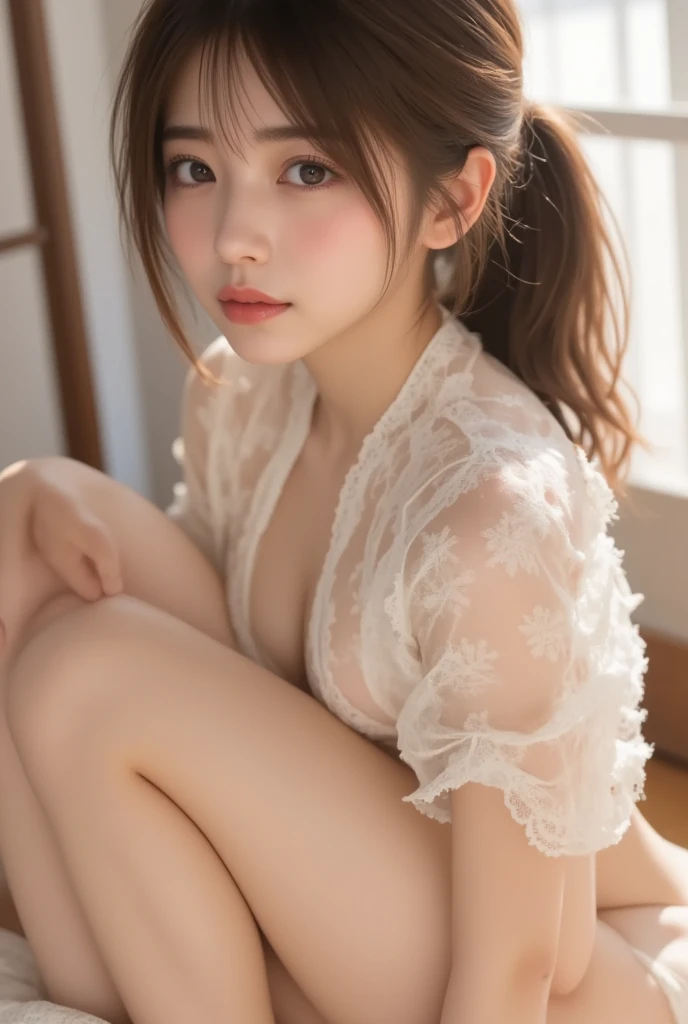 ((smile))、Confused、RAW Photos、(((究極の肖像画masterpiece)))、((世界で一番かわいいgirl:1.9))、UHigh resolution, retina, masterpiece, Accurate, Anatomically correct, Textured skin, Super Detail, Attention to detail, high quality, Awards, 最high quality, High resolution, 1080P, High resolution, 4K, 8k, 16K、blue sea、Wide sky、deep sandy beach、girl、1people、cute、8k,masterpiece,Japanese,,from the front,とてもcute:1.3,smile,Innocent face,Calm Eyes,Childish,Small breasts,T-Shirts,Short sleeve,Short skirt,semi-long,noon,bright,One cherry blossom,Beautiful shaved pan:1.2,Nipples pumping:1.1,beautiful pussy line,(((perfect pussy, pussy Close-up:1.1))),(((Tempting erotic pose:1.2))),(((A girl with a surprisingly cute face:1.3))),,(((女性のためのsexyな花の刺繍のlingerie,transparentなEroticな下着,lace babydoll dresses,セックスのためのNightwear,Porn Clothes))),
,(((Women's Nightgowns,Nightwear,sexy,transparent,lingerie,Big sleeping bag,White long sleeve,Erotic)))