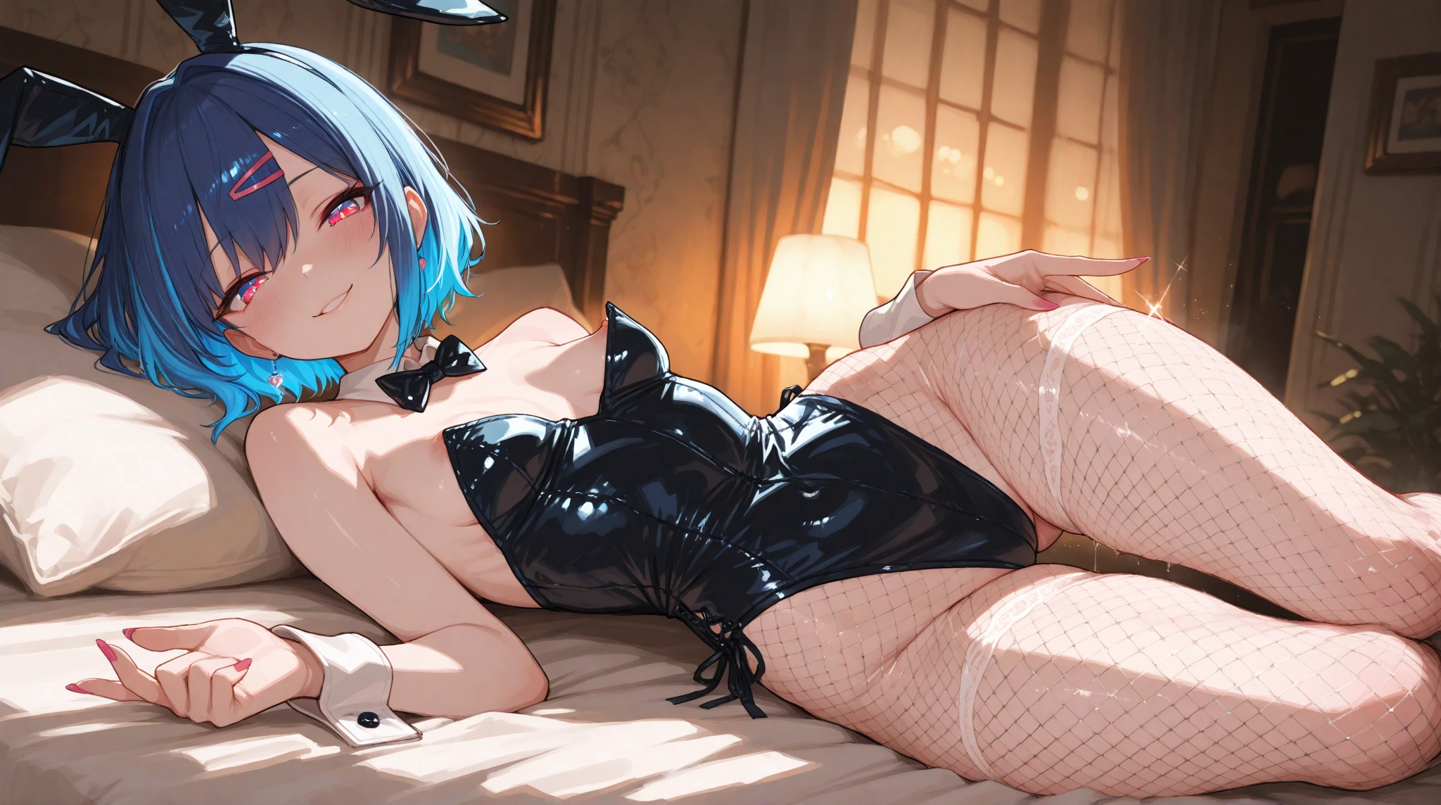 NSFW、masterpiece、A highly detailed、profetional lighting、pretty skin、Ansanburu Stars、Cynonon、Light blue hair、Medium bob hair、slender、kawaii faces、Okappa、Patsun、a high school boy、gay、perspiring、barechested、teats、pene、The erection、buttock、Insert into the buttocks、Rubbing the、gloves、suspenders、Pet Collar、Limb restraint、Chains on the collar、Idol、male people、Guys only、Adonis、Orgy、a lot of people、Orgy、luxury hotel、bunny、Sex slaves、SM Play、Rape 、gang-rape、insult、smil、Opening legs、cum shots、convulsion、insertion、frilld、Ren Hao