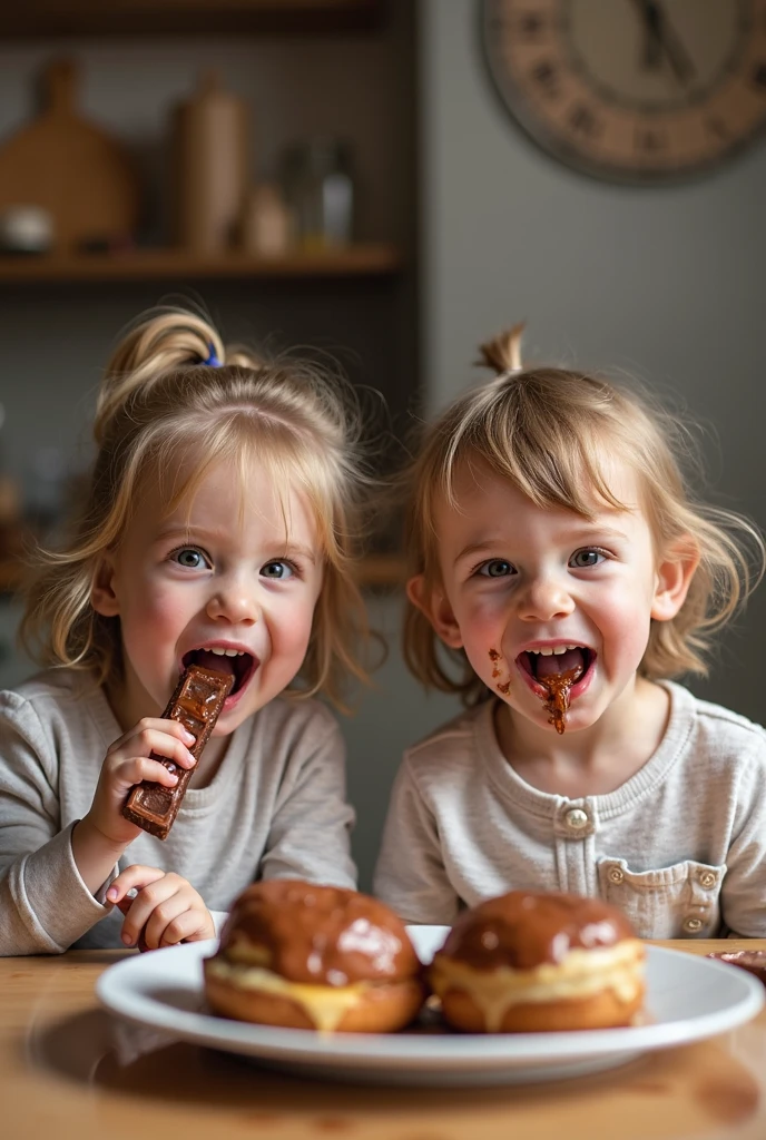 Hungry boy and girl screaming