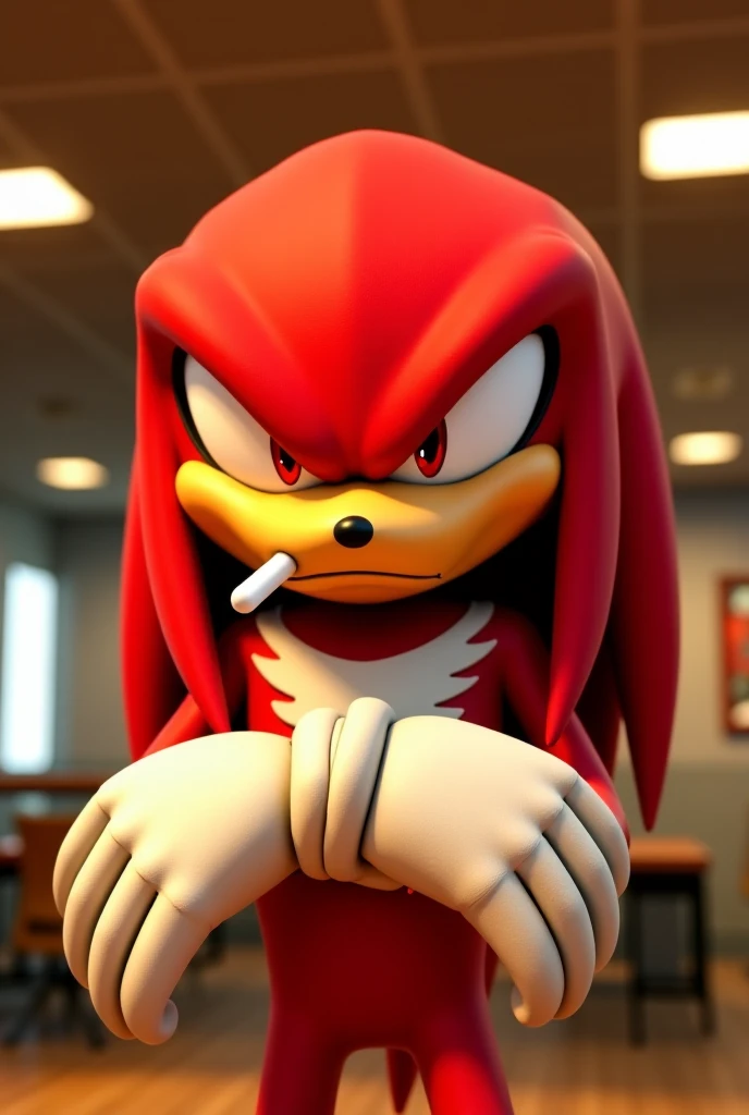 mugshot de knuckles the echidna com o gráfico do anime sonic x