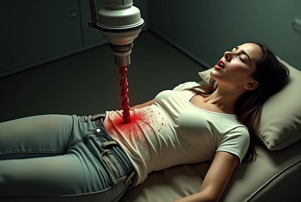Woman strapped to electric chair　gym　Short Hair　White gym clothes　uniform　White knee socks　Just below the knee　Severe pain　Crying　Cry　Glare　Handcuffs　Shackles　Electric shock　Wide-open legs　Electrodes on the nipples　torture　punish
