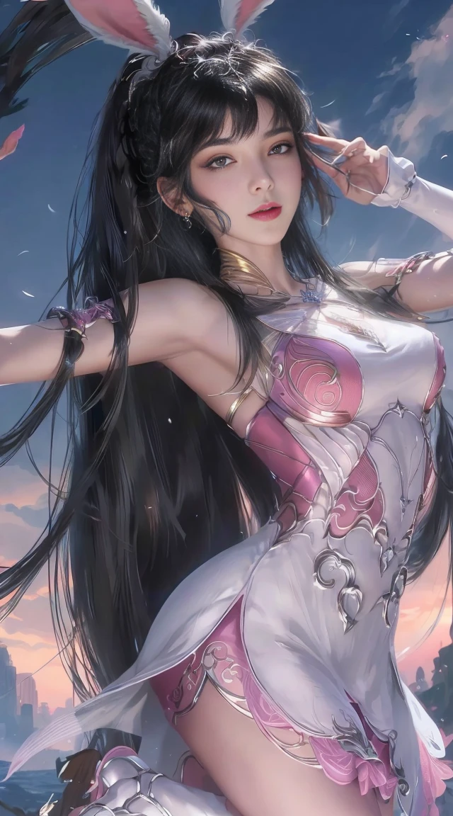 (8k, RAW photo, photorealistic:1.25) ,( lipgloss, eyelashes, gloss-face, glossy skin, best quality, ultra highres, depth of field, chromatic aberration, caustics, Broad lighting, natural shading,Kpop idol) looking at viewer with a serene and goddess-like happiness,