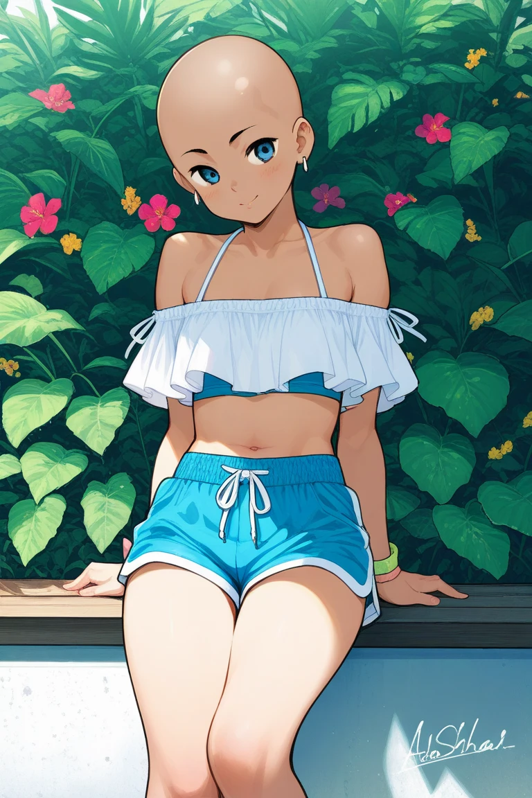 masterpiece, best quality, highest quality, (perfect illumination:1.4), (photorealistic), perfect anatomy, perfect face, perfect eyes, aqua hair, short hair, blue eyes, earrings,(white panties:1.5), open legs