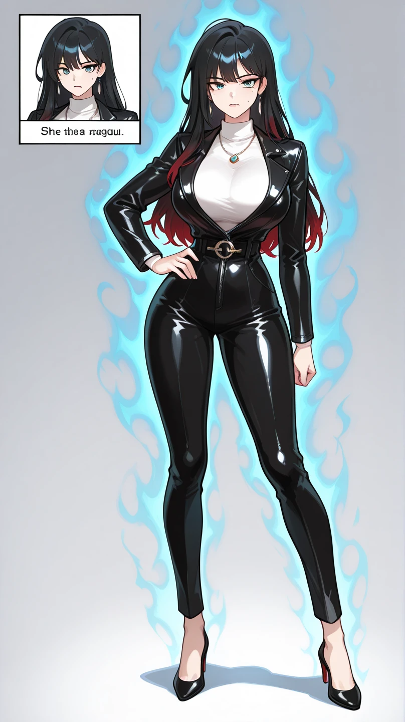 seductive anime girls, beautiful and seductive anime woman, Anime goddess,Beautiful anime,tmasterpiece, High- sharpness, high high quality, Detailed face, detailed body render, Dark lips, Unzip the one-piece leather jacket, exhibitionism,No bras, breasts out,, standing on your feet, Be red in the face,Full body photo,Orgasmic face,Eyes rolled up,Mouth open,The tongue is pulled out,Full Body Sweat
