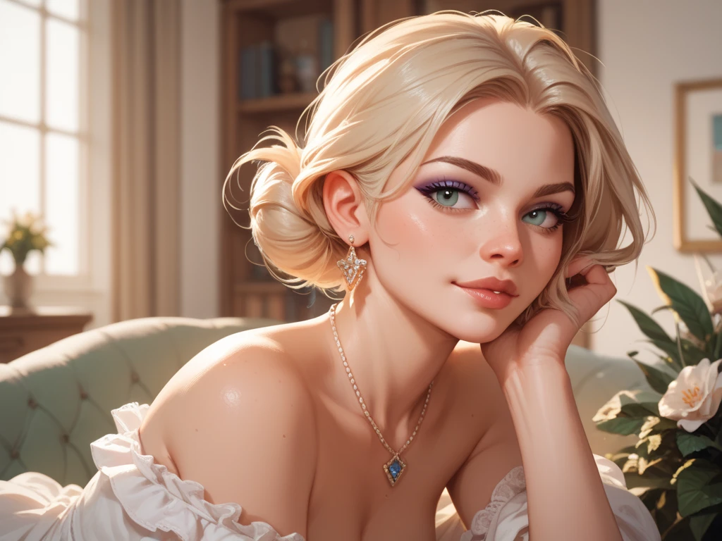 Create the image of the woman who wears lenses, more OBSCENE, SEXUALLY GROTESQUE, SEXY AND DEPRAVED in the world 