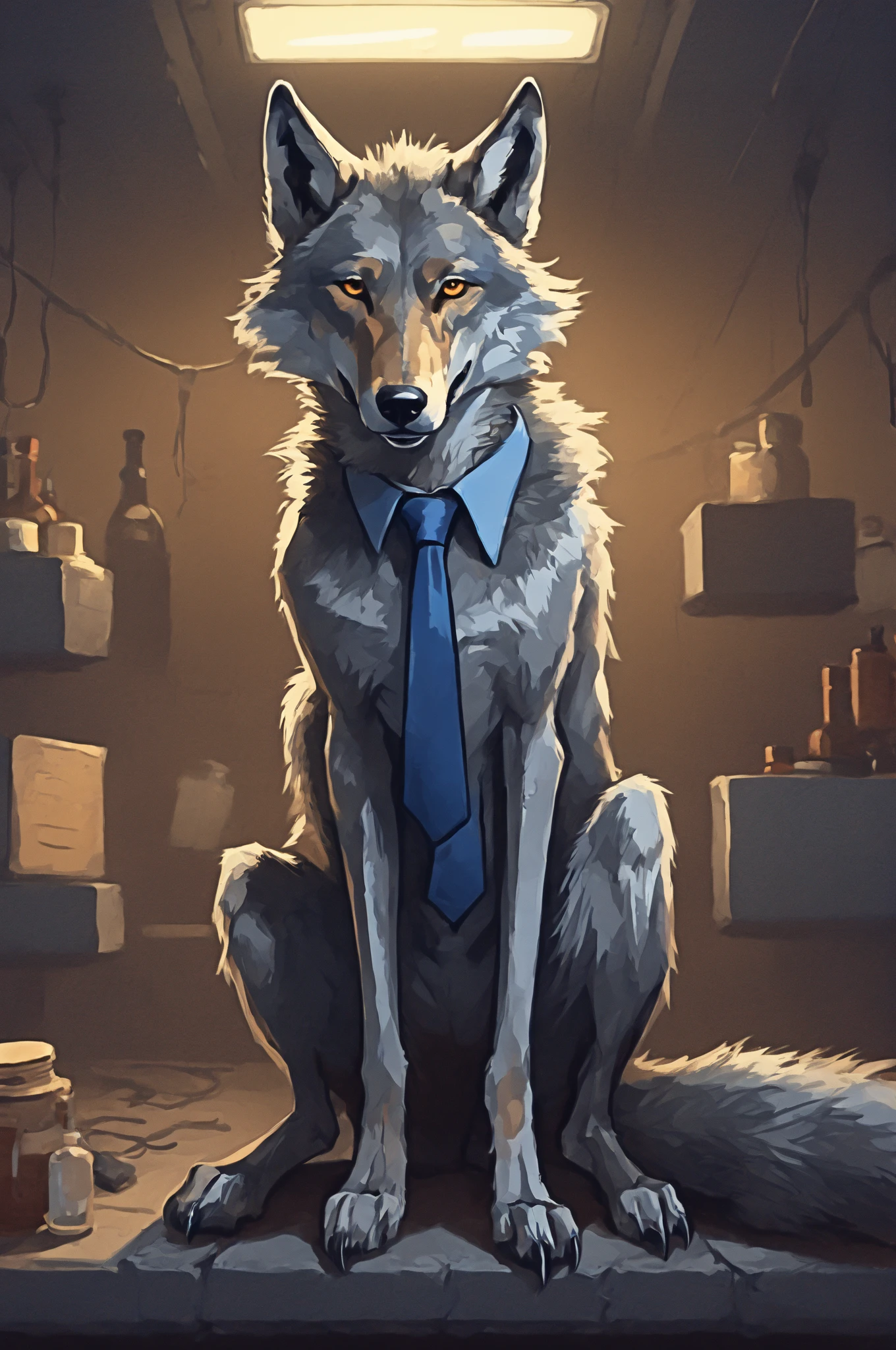 score_9, score_8_up, score_7_up,score_6_up,score_5_up,score_4_up,source_furry,ating_explicit,chromatic aberration,
hi res, masterpiece,best quality,canid,canine,canis,mammal,anthro,detailed background,looking at viewer,male,anthro,fur,wall \(structure\),solo,
(three-quarter_portrait:1.2), side view,
detailed face,detailed eyes,
wolf, black nose, grey body, grey fur, white fur, golden eyes, facial tuft, white facial hair, neck tuft, fluffy neck, ((hanunuewolf)),
clothed, grey necktie, blue suit, eyewear, sunglasses, muscular, laying on his back, legs spread, bondage, trapped exposed, free to use, featureless crotch,, bottomless, , [,molesting, abuse, undressed, being undressed,] feet, tickling feet, tickling, tickled, tickle torture, laughing, in a laboratory, naked, (comic, 5 panel comic, multiple scenes, speech

