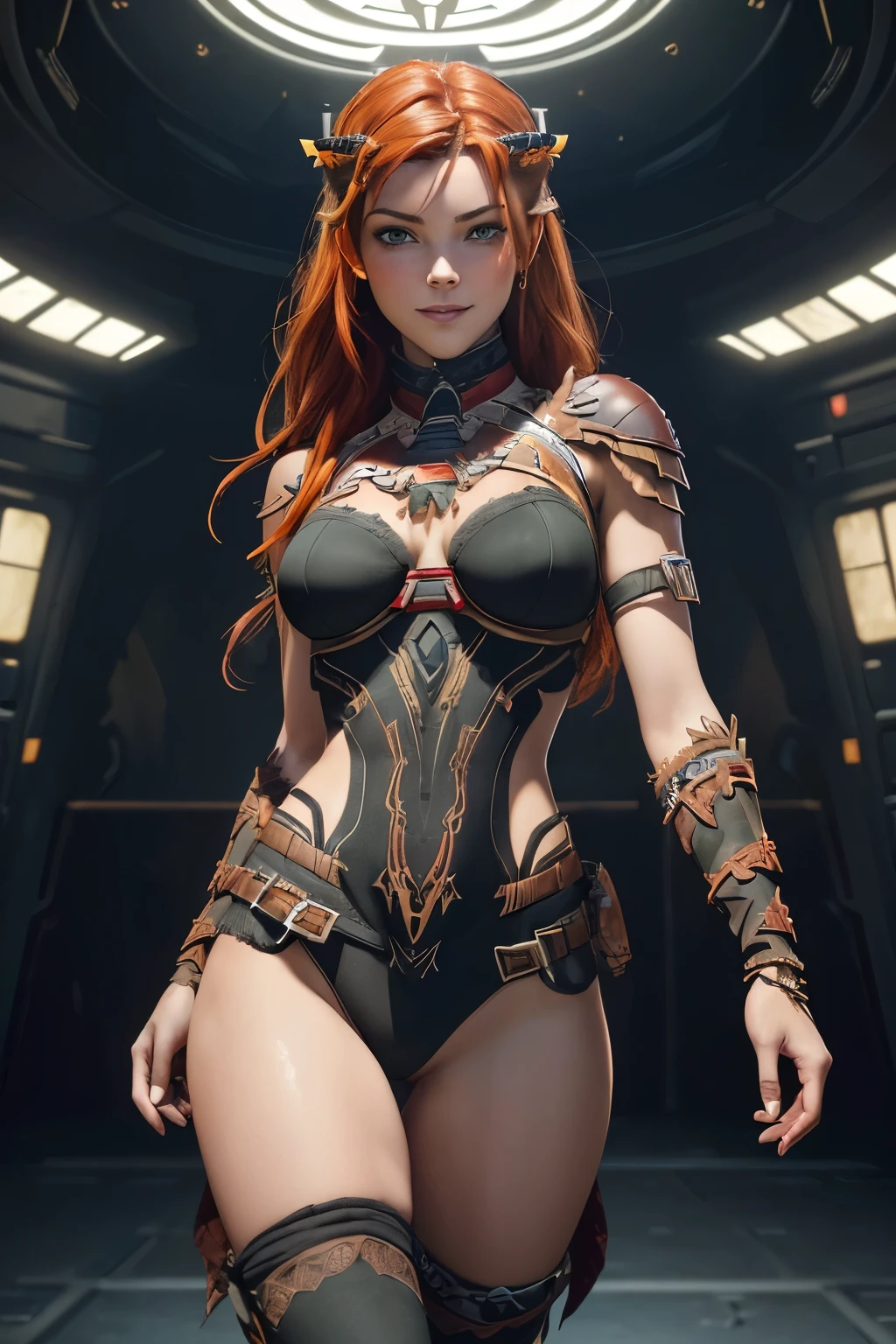8K,A woman with a mechanical arm,Super Beauty(Realistic Skin),Martial Arts Posture,Powerful gaze,Muscular, slim body and lower body,Fearless smile,Red hair mohawk,Perfect Anatomy,charm,Volume measurement,Body balance,Digital single-lens reflex camera, Soft lighting, Detailed Background, Written boundary depth, Volumetric lighting, Sharp focus, Absurd, Realistic proportions, Excellent anatomy, (Realistic, 超Realistic:1.4), 16K HDR, dawn,A High Resolution,super Realistic 肌,Super beautiful expression,Fantasy art,Character Art,Wind effects:1.9、Cloud Effect:1.2、Full Rendering、Professional quality high resolution、Perfect contrast、Perfect lighting、Perfect composition、Perfect Skin、Perfect Fingers、Perfect breasts、Perfect Hair、Perfect Face、Realistic facial features,super highest quality,Slim figure,Perfect body line,Perfect hand shape,Anatomical body balance,Highly detailed face,Highly detailed eyes,Beautiful Lips,Excellent light particles,Cinema Lighting,Makeup,Ultra-high resolution,Ultra-Realistic Skin,Lightweight combat costume,BATTLE MODE,Throwing a fist,Attack the enemy,Arms with exposed frames,Deliver a powerful kick,