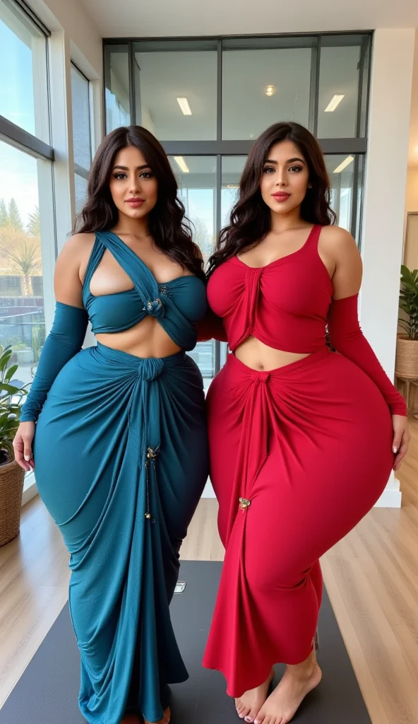 indian woman 45 years old milf, curvy_figure, big black eyes wearing mascara,red lipstick, wearing orange sleeveless saree, huge , cleavage naval show, abnormally wide hips , AanyaaSanaya, hips, visible waist, naval line visible, thighs, bra ,sexy bhabhi , full body potrait, curvy ,wide waist, thick big hips , wide hips