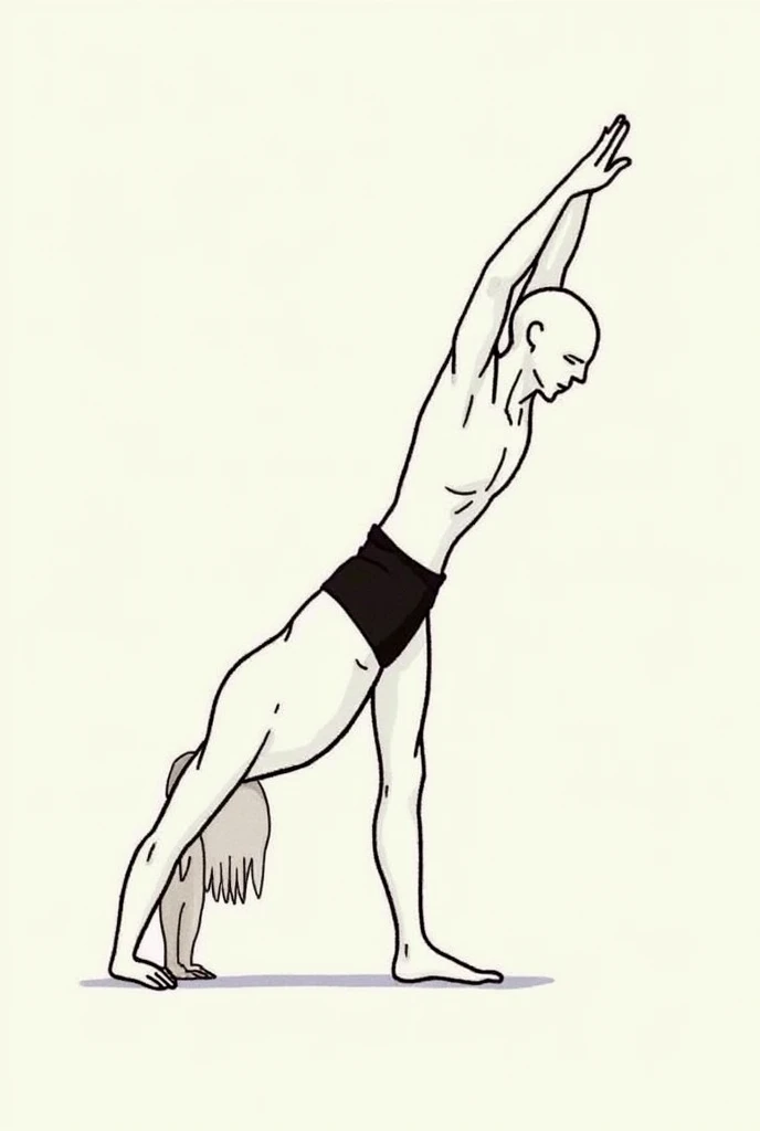 a cartoon of Joseph Pilates himself practicing pilates