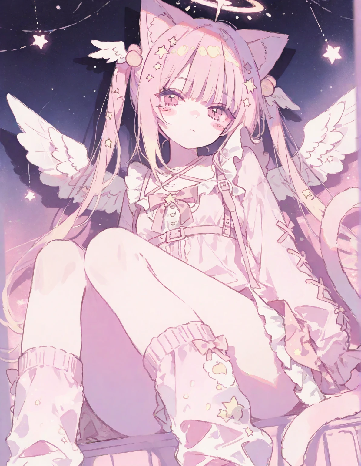 Angelic French doll, cheerful obedience, anime
