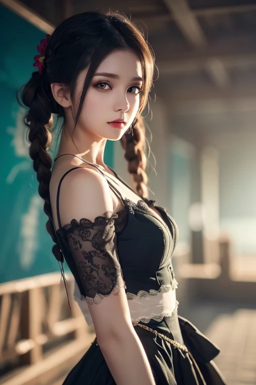 The fox has nine tails and has a man human body, standing and showing her perfect figure, perfect height, beautiful body, rich close-up, ultra HD images, high attention to detail, detail level, Moody Lighting, Radioluminescence